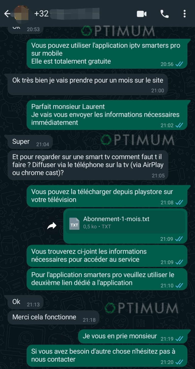 abonnement iptv belgique - Avis client 4